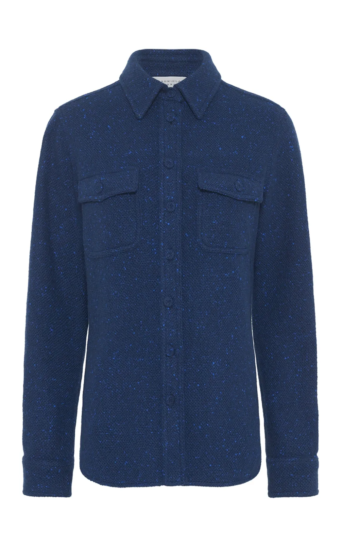 John Austin Shirt in Electric Navy Speckled Cashmere