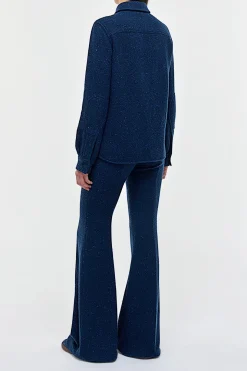 John Austin Shirt in Electric Navy Speckled Cashmere