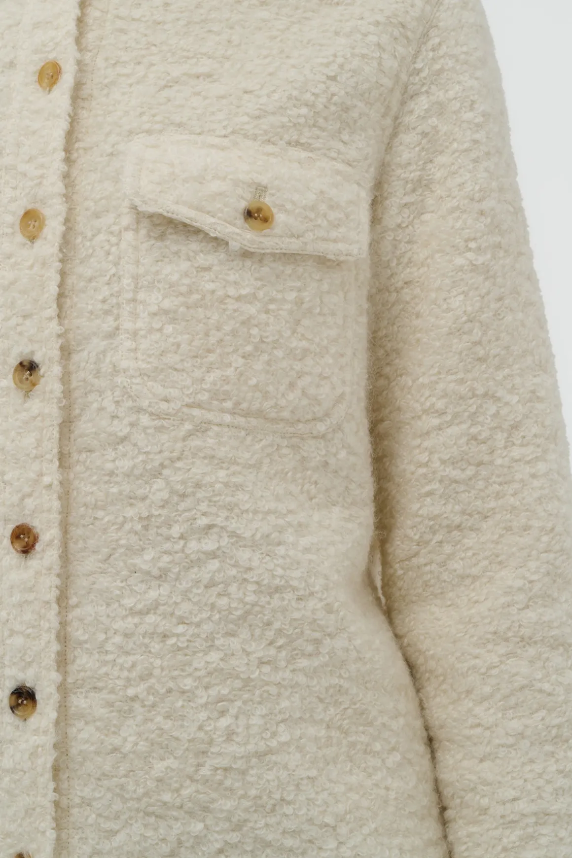 John Austin Shirt in Ivory Recycled Cashmere Boucle