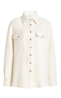 John Austin Shirt in Ivory Recycled Cashmere Boucle