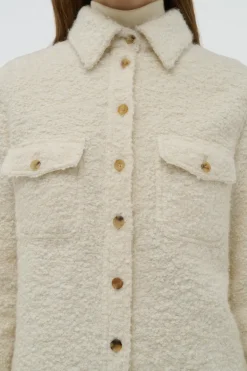 John Austin Shirt in Ivory Recycled Cashmere Boucle