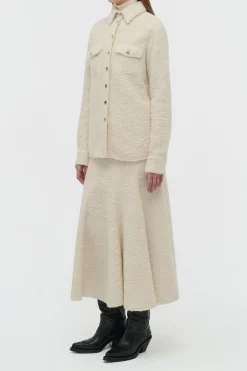 John Austin Shirt in Ivory Recycled Cashmere Boucle