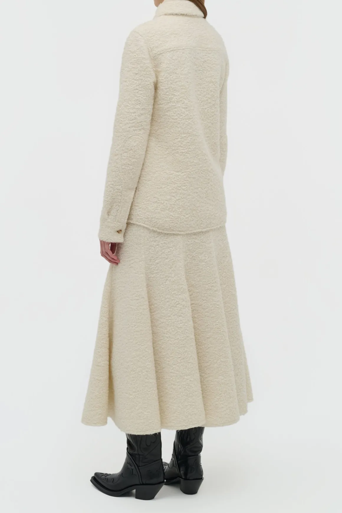 John Austin Shirt in Ivory Recycled Cashmere Boucle
