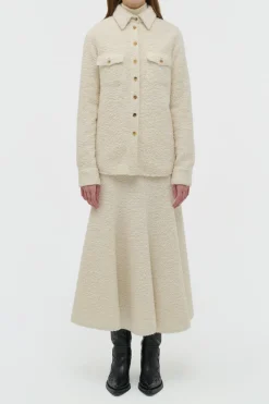 John Austin Shirt in Ivory Recycled Cashmere Boucle