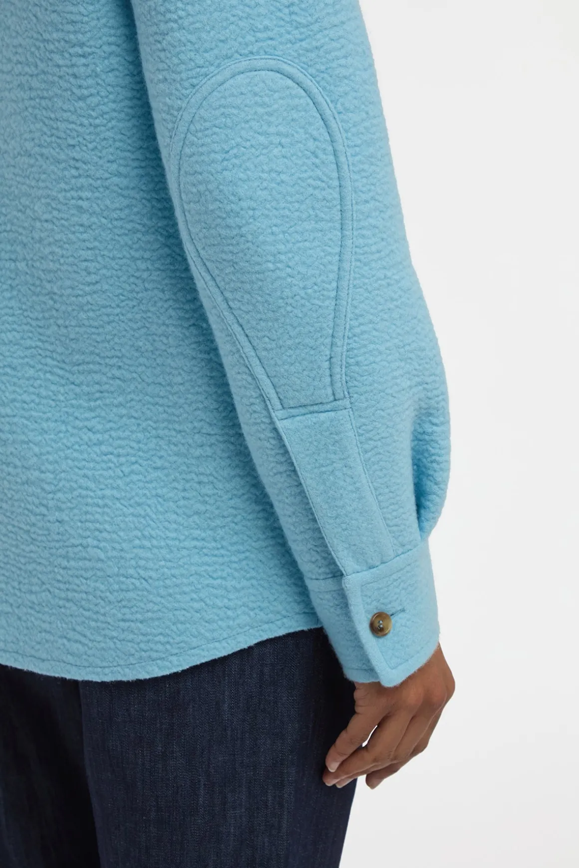 John Austin Shirt in Light Blue Cashmere Felt
