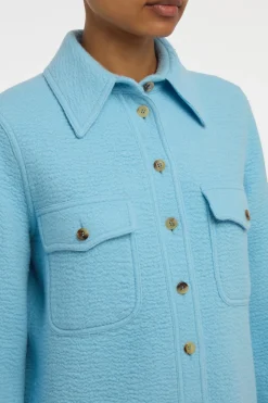 John Austin Shirt in Light Blue Cashmere Felt