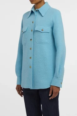 John Austin Shirt in Light Blue Cashmere Felt