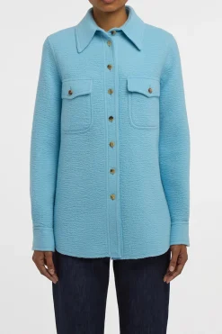 John Austin Shirt in Light Blue Cashmere Felt