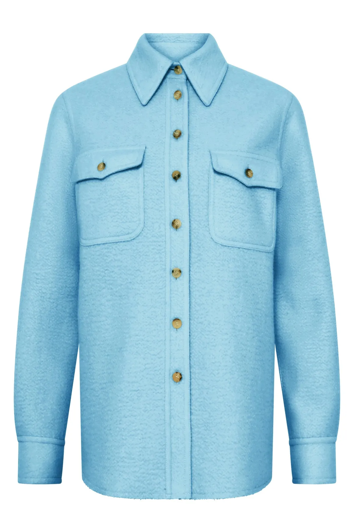 John Austin Shirt in Light Blue Cashmere Felt