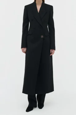 Julien Coat in Black Recycled Wool