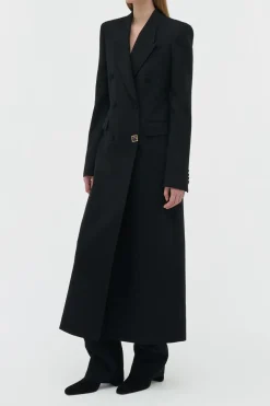 Julien Coat in Black Recycled Wool