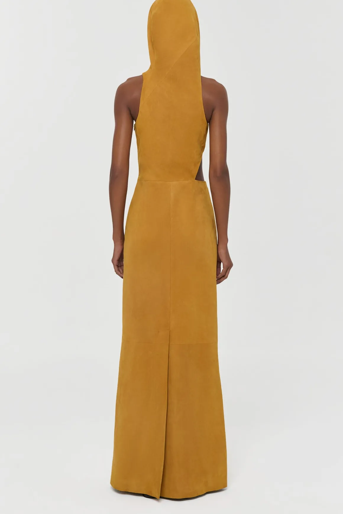 Kallen Hoodie Maxi Dress In Cashew Suede