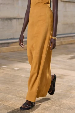 Kallen Hoodie Maxi Dress In Cashew Suede