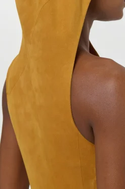 Kallen Hoodie Maxi Dress In Cashew Suede