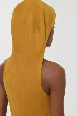 Kallen Hoodie Maxi Dress In Cashew Suede