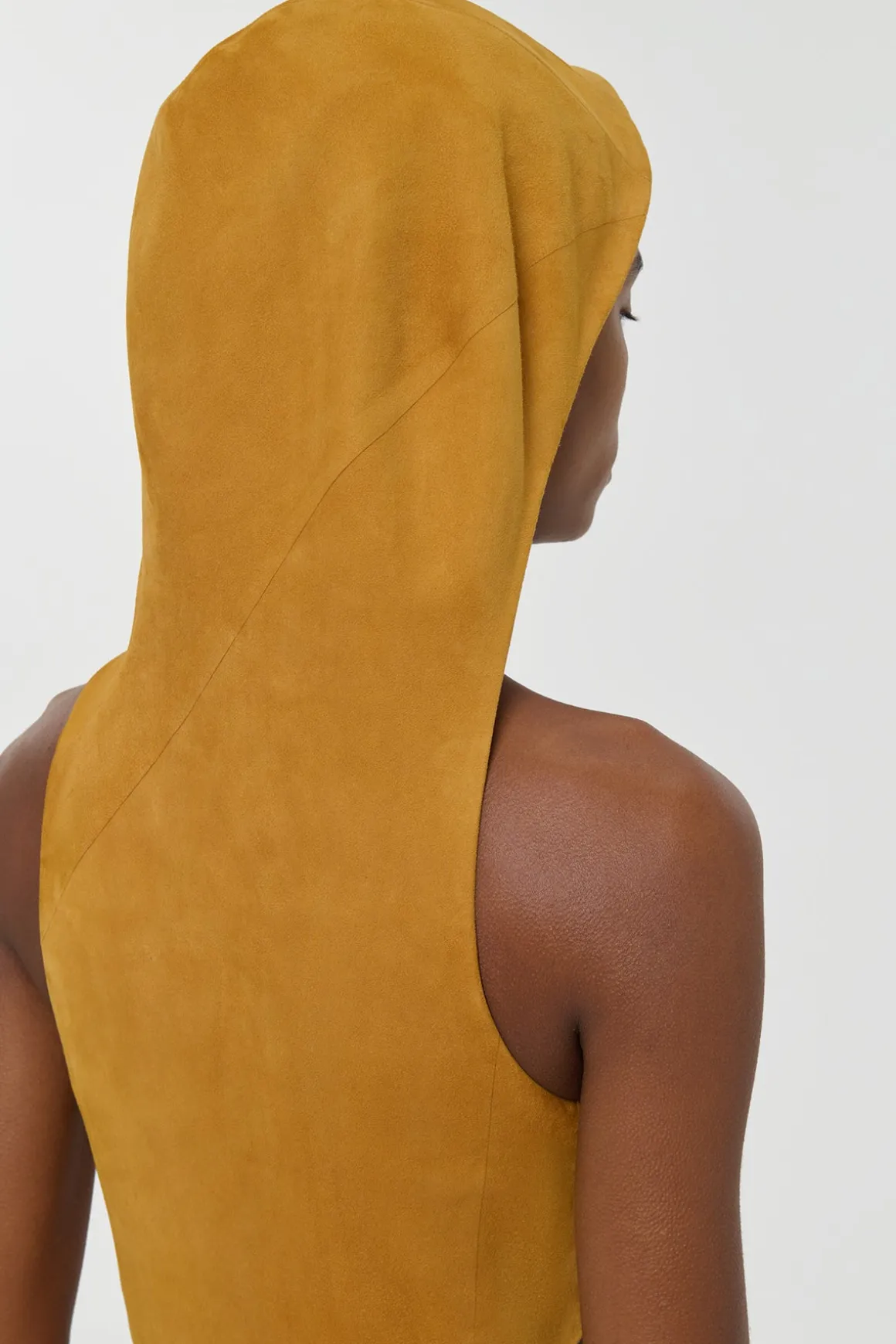 Kallen Hoodie Maxi Dress In Cashew Suede