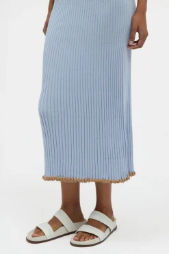 Kavya Knit Skirt in Halogen Blue Cashmere Silk