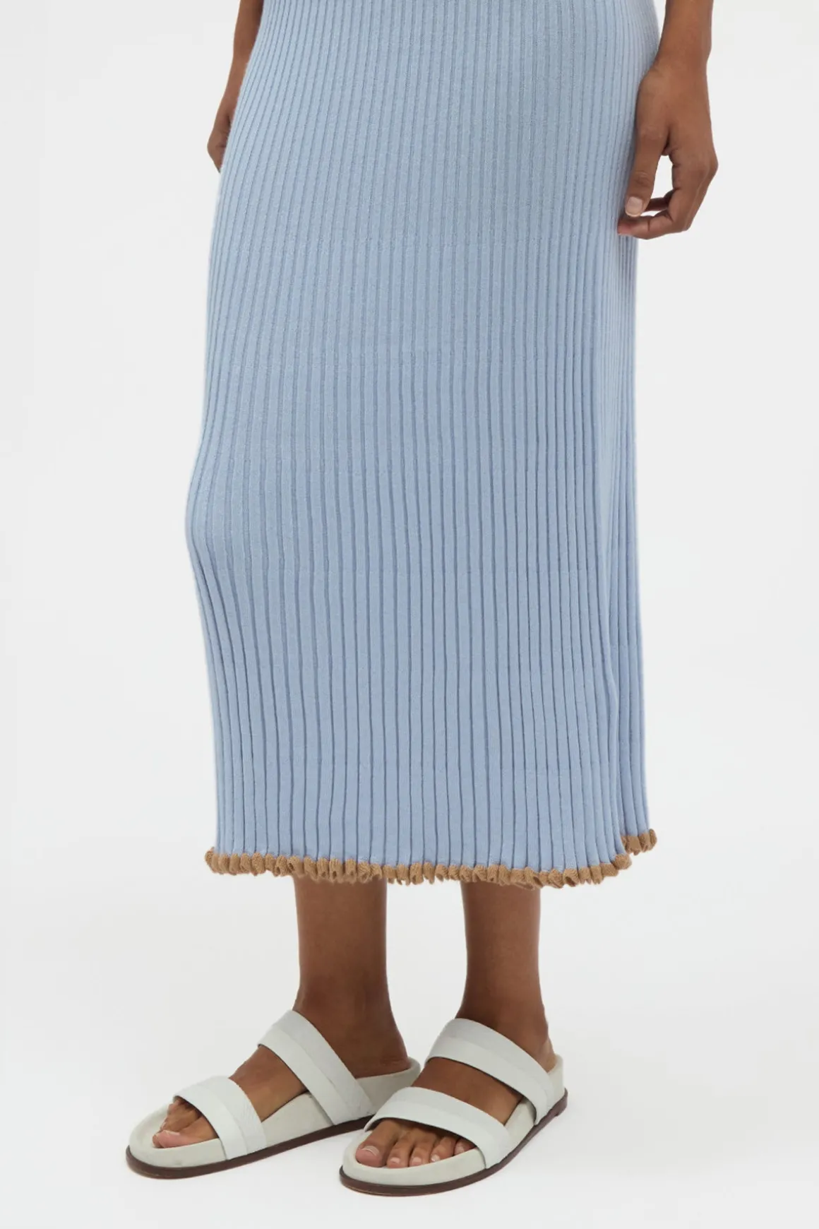 Kavya Knit Skirt in Halogen Blue Cashmere Silk