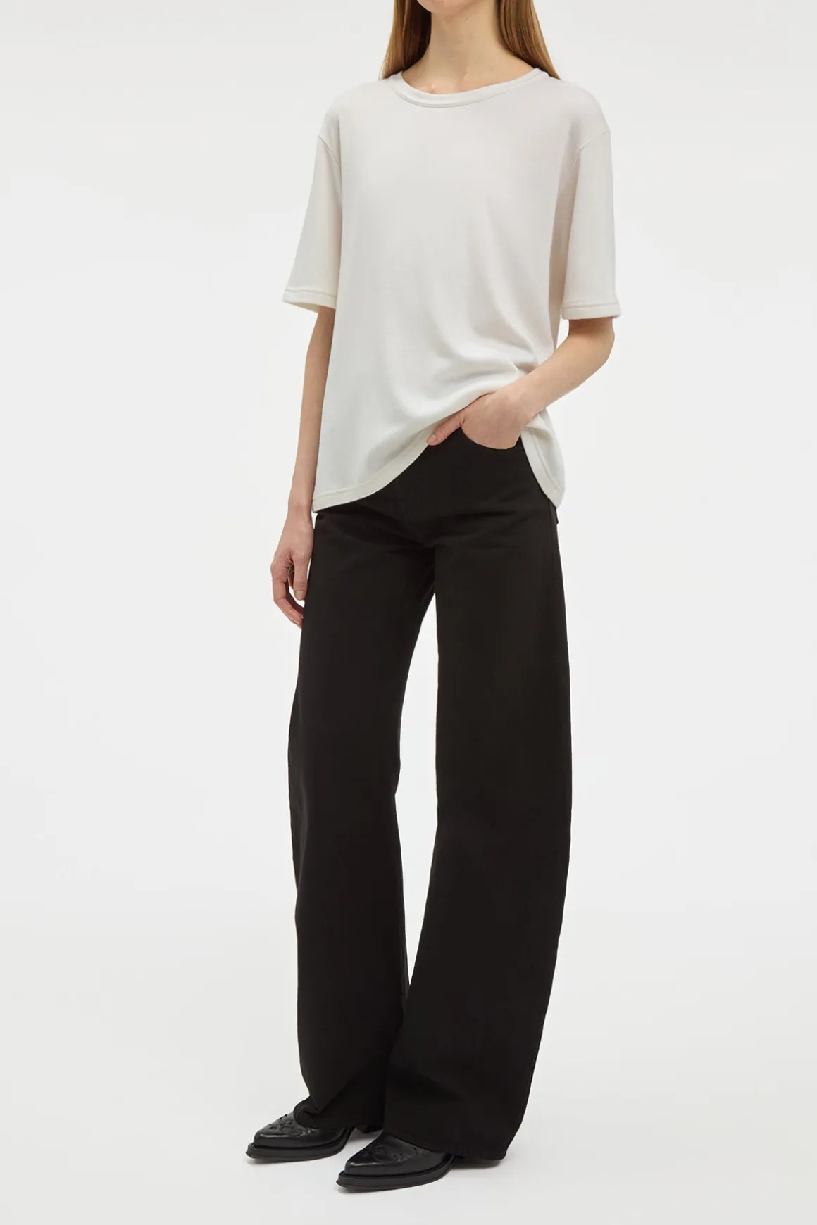 Kirby T-Shirt in Ivory Cashmere Jersey