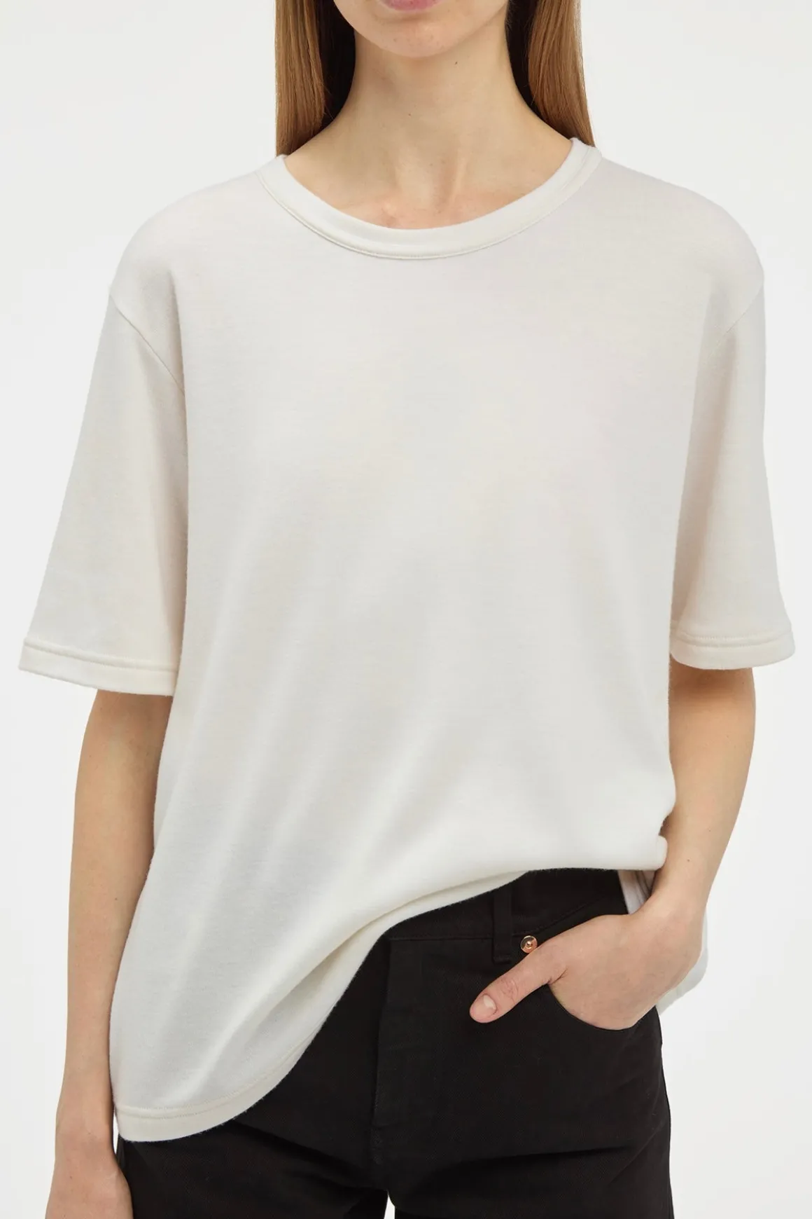 Kirby T-Shirt in Ivory Cashmere Jersey