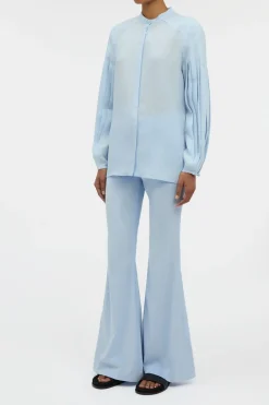 Laetitia Blouse in Light Blue Aloe Linen