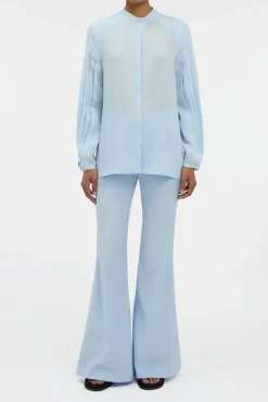 Laetitia Blouse in Light Blue Aloe Linen