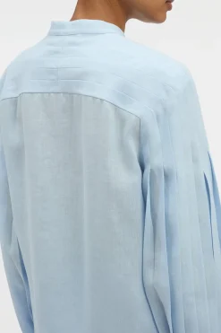 Laetitia Blouse in Light Blue Aloe Linen
