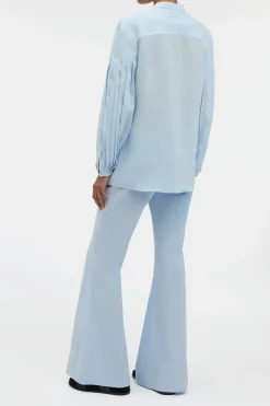 Laetitia Blouse in Light Blue Aloe Linen