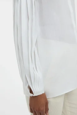 Laetitia Blouse in White Aloe Linen