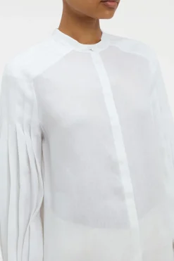 Laetitia Blouse in White Aloe Linen
