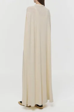 Laleh Knit Cape in Off White Mulberry Silk