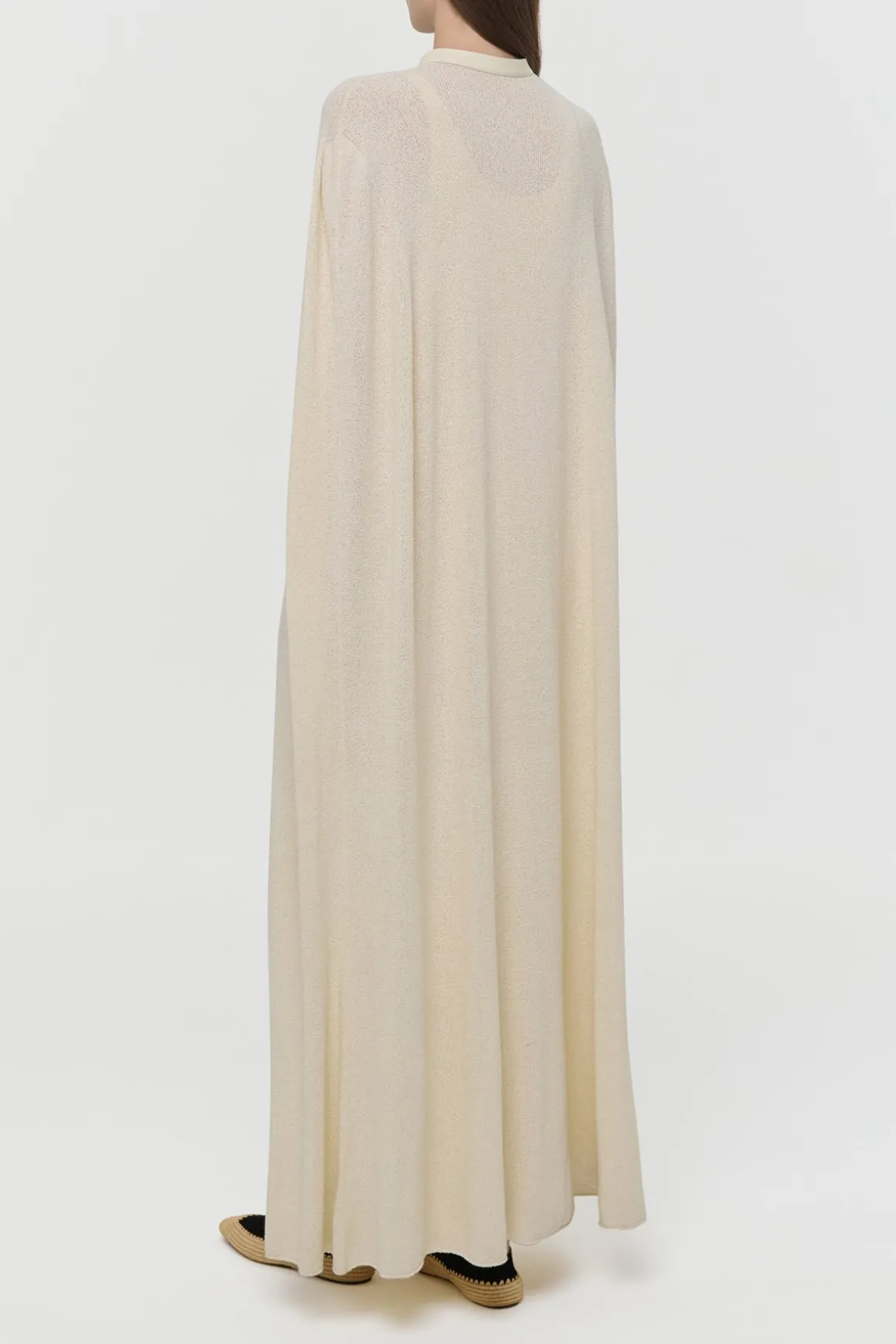 Laleh Knit Cape in Off White Mulberry Silk