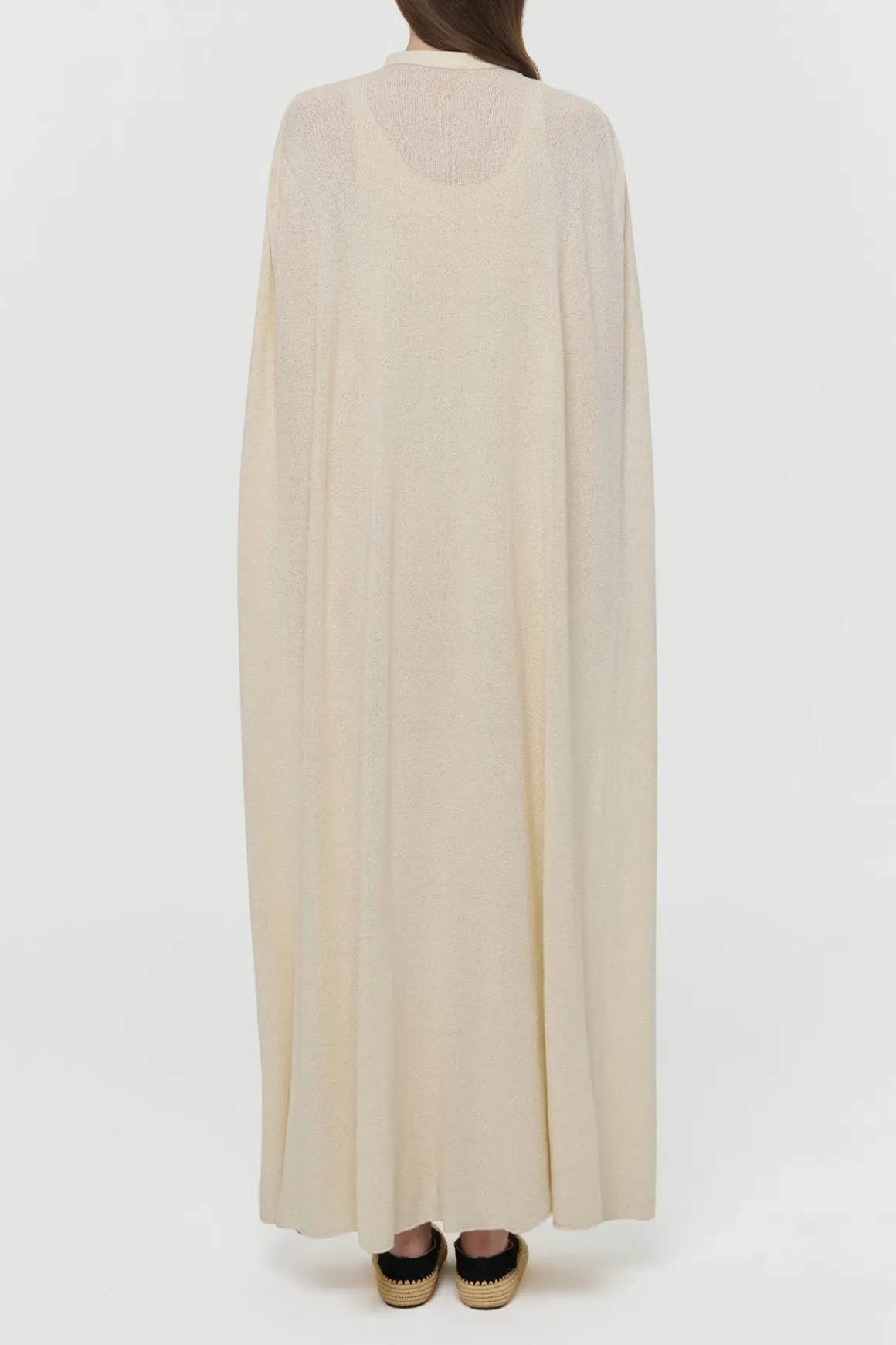Laleh Knit Cape in Off White Mulberry Silk