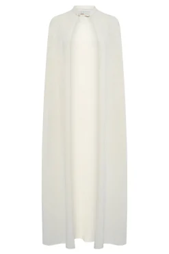 Laleh Knit Cape in Off White Mulberry Silk