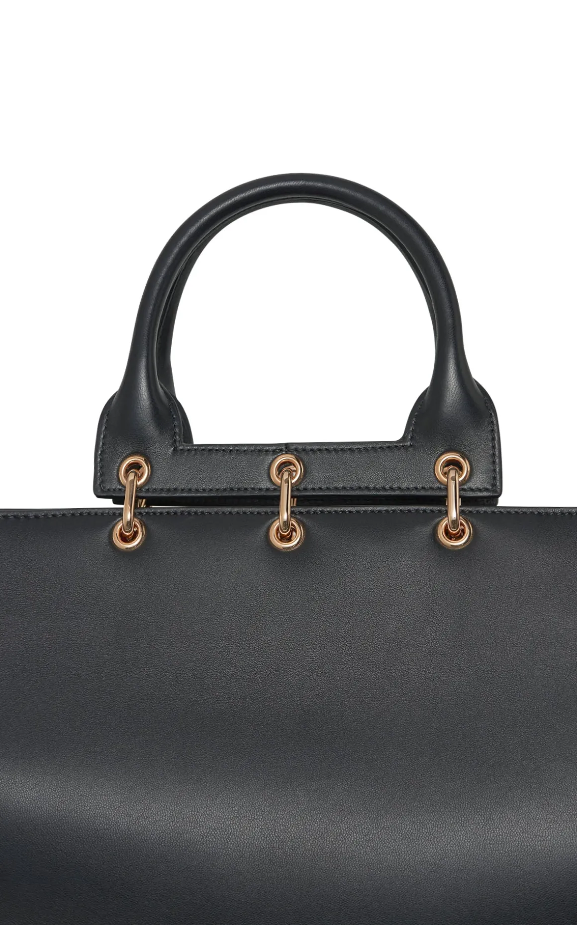 Large Amethyst Tote Bag in Black Nappa Leather