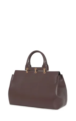 Large Amethyst Tote Bag in Bordeaux Nappa Leather
