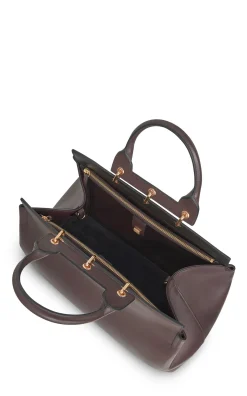 Large Amethyst Tote Bag in Bordeaux Nappa Leather
