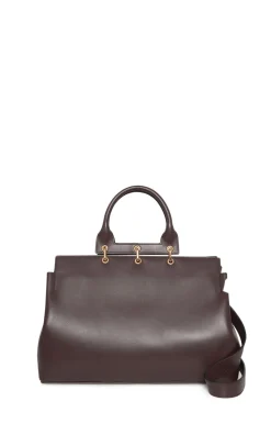 Large Amethyst Tote Bag in Bordeaux Nappa Leather