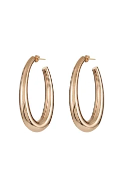 Large Blown Hoop Earrings in 18K Rose Gold