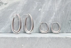 Large Drop Earrings in 18K White Gold