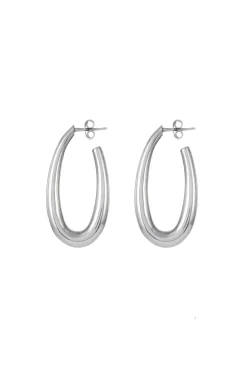Large Drop Earrings in 18K White Gold