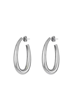 Large Drop Earrings in 18K White Gold