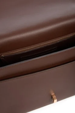 Large Leonora Flap Bag in Chocolate Leather