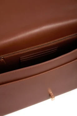Large Leonora Flap Bag in Cognac Leather