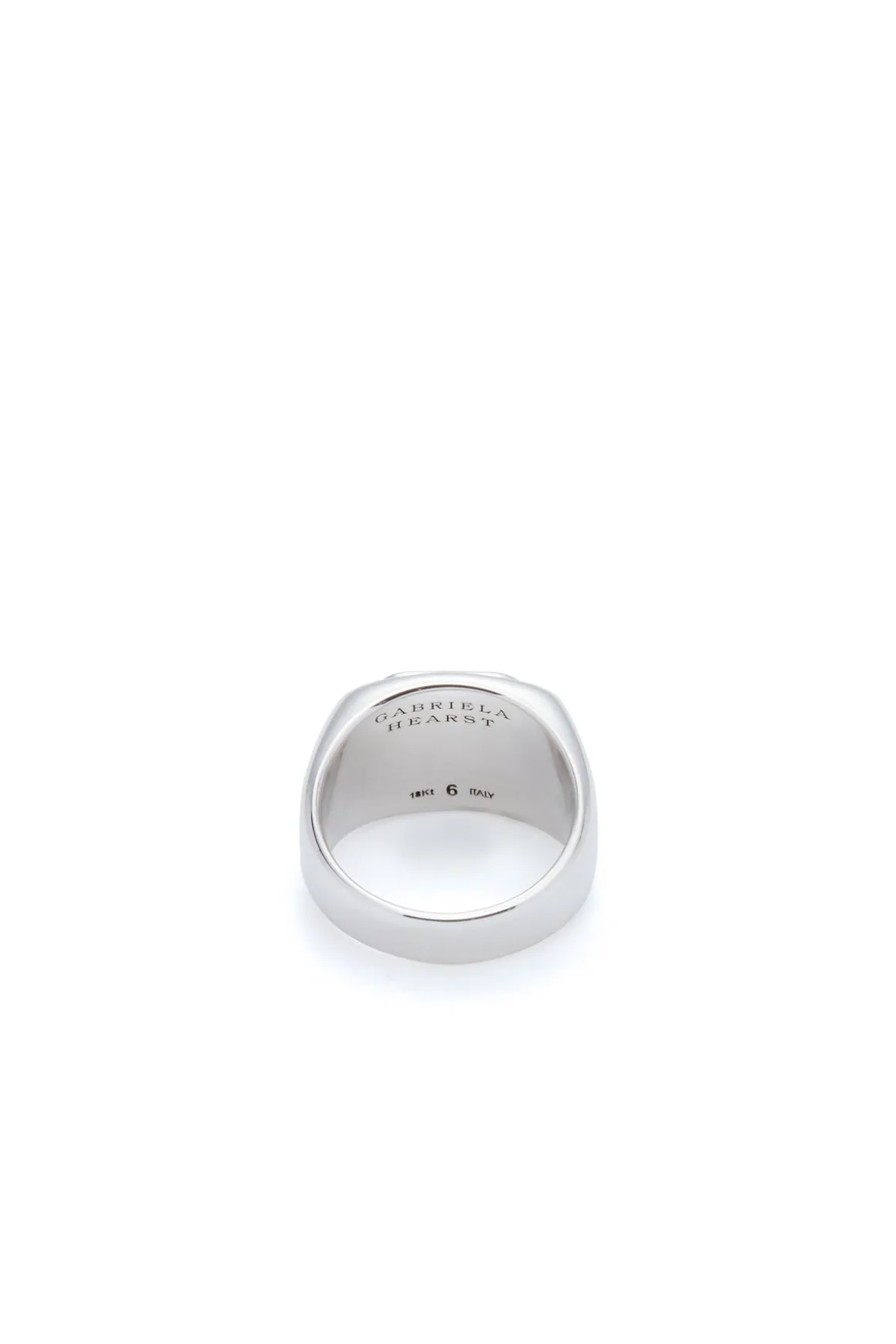 Large Ring in 18K White Gold & Pink Marble Stone