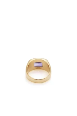 Large Ring in 18K Yellow Gold & Amethyst Stone