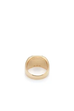Large Ring in 18K Yellow Gold & Howlite Stone