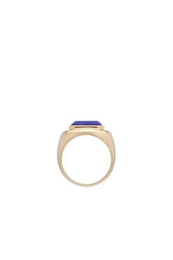 Large Ring in 18K Yellow Gold & Lapis Stone