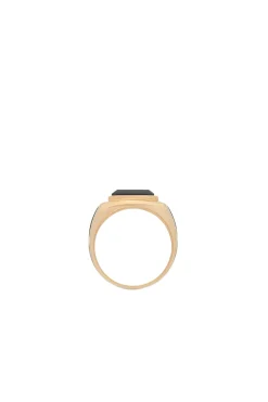 Large Ring in 18K Yellow Gold & Onyx