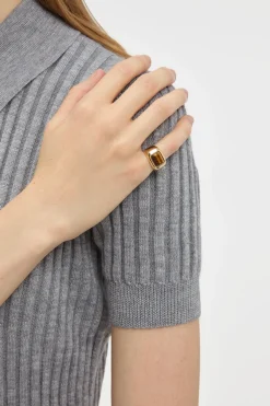 Large Ring in 18K Yellow Gold & Tiger's Eye Stone